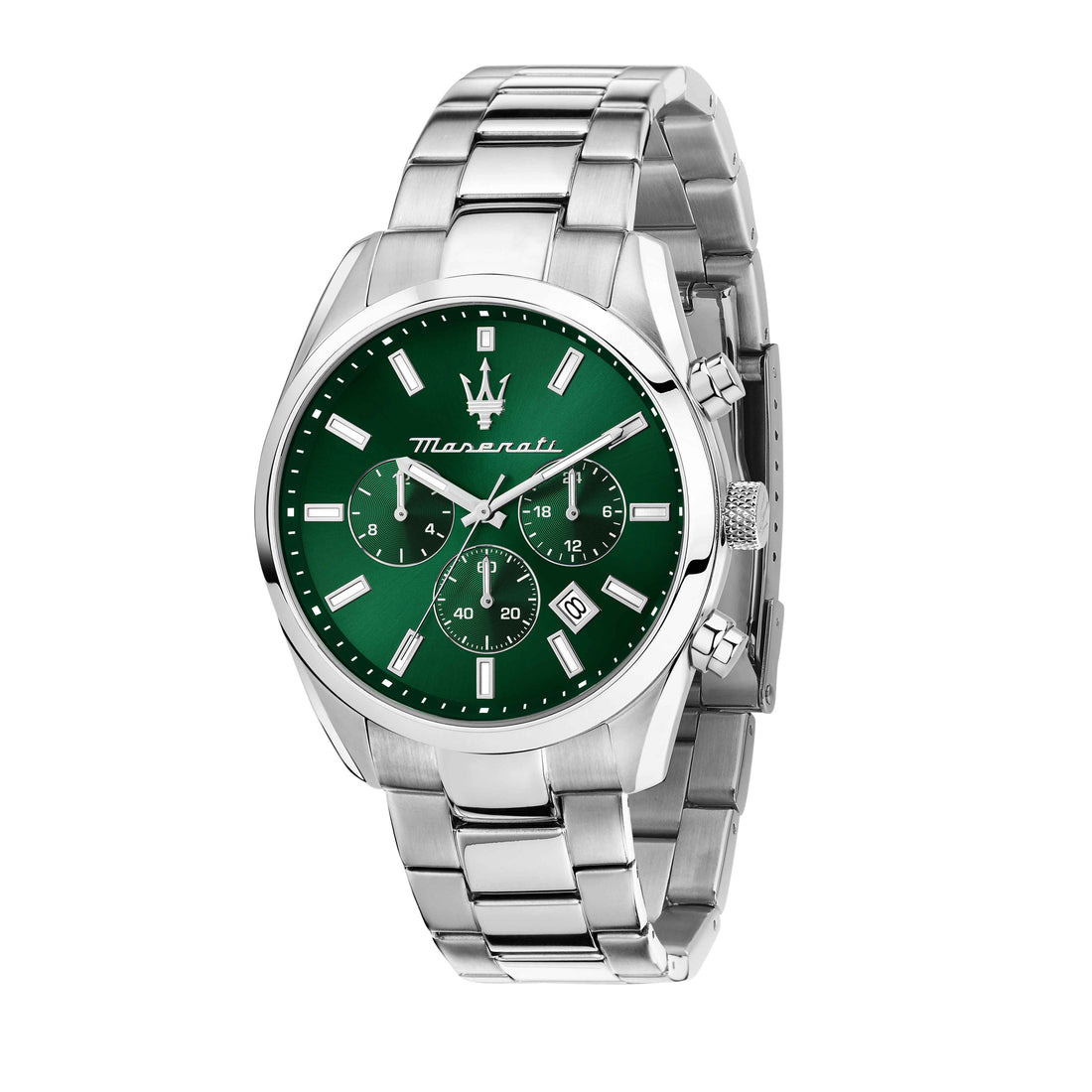 Orologio Uomo Maserati Acciaio Lucido Quarzo Cronografo Verde Data R8853151011