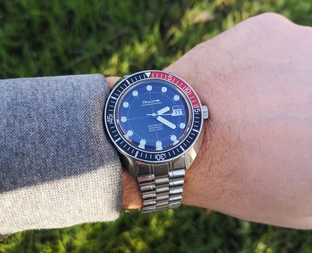 Orologio Uomo Bulova Automatico Oceangrapher Acciaio Snorkel Blu Rosso 98B320