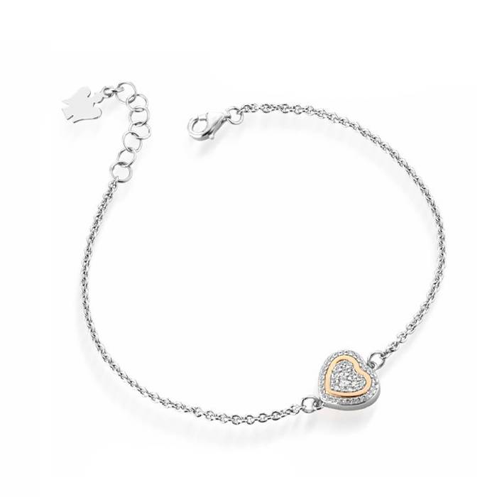 Bracciale Donna Roberto Giannotti Argento 925 Cuore Zirconi Bianchi GIA450