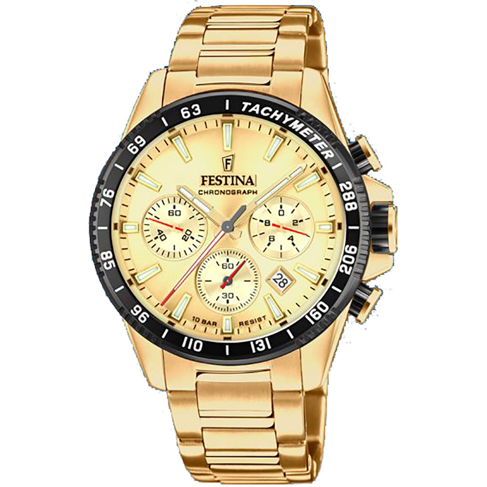 Orologio Uomo Acciaio dorato crono Festina F20634/6